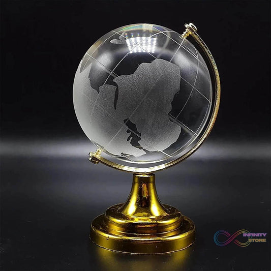 Crystal Globe / World Map 50 mm with Golden Stand (1 Pc) - infinityexculsivestore.com
