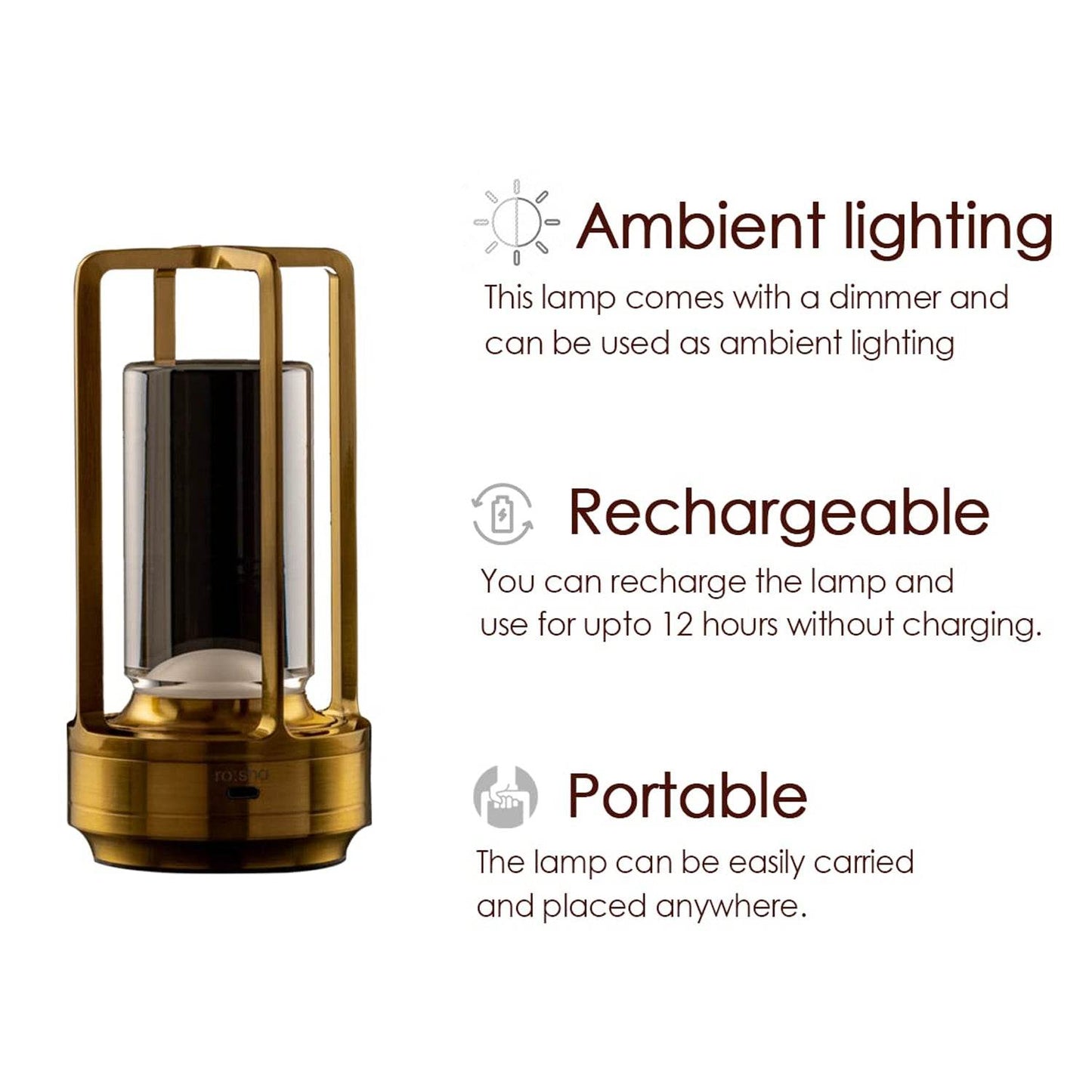 Crystal Lantern Lamp, Crystal Lantern Table Lamp, 3 Colors Rechargeable Cordless Led Lights for Restaurant / Bedroom Lights (1 Pc) - infinityexculsivestore.com