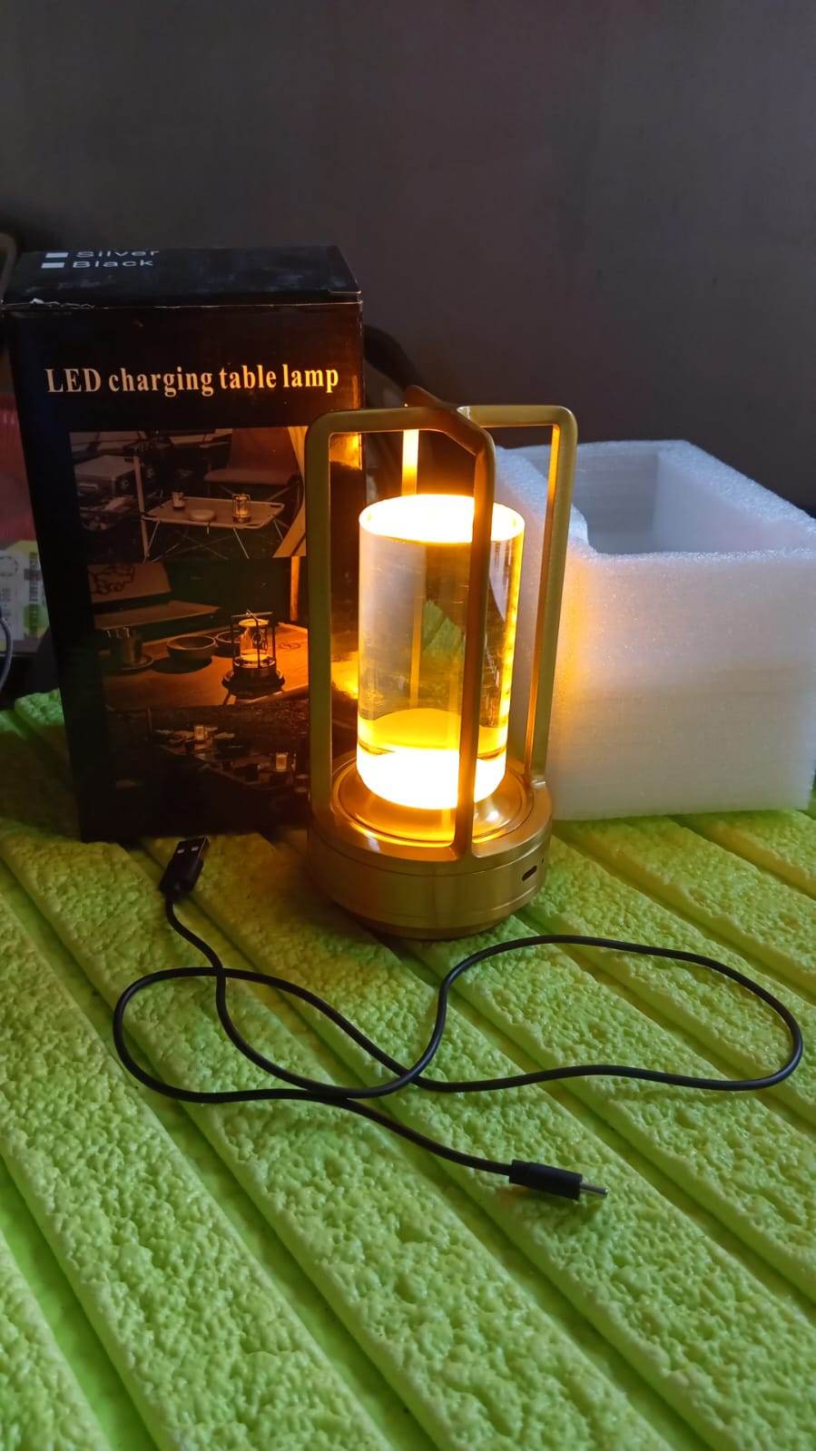 Crystal Lantern Lamp, Crystal Lantern Table Lamp, 3 Colors Rechargeable Cordless Led Lights for Restaurant / Bedroom Lights (1 Pc) - infinityexculsivestore.com