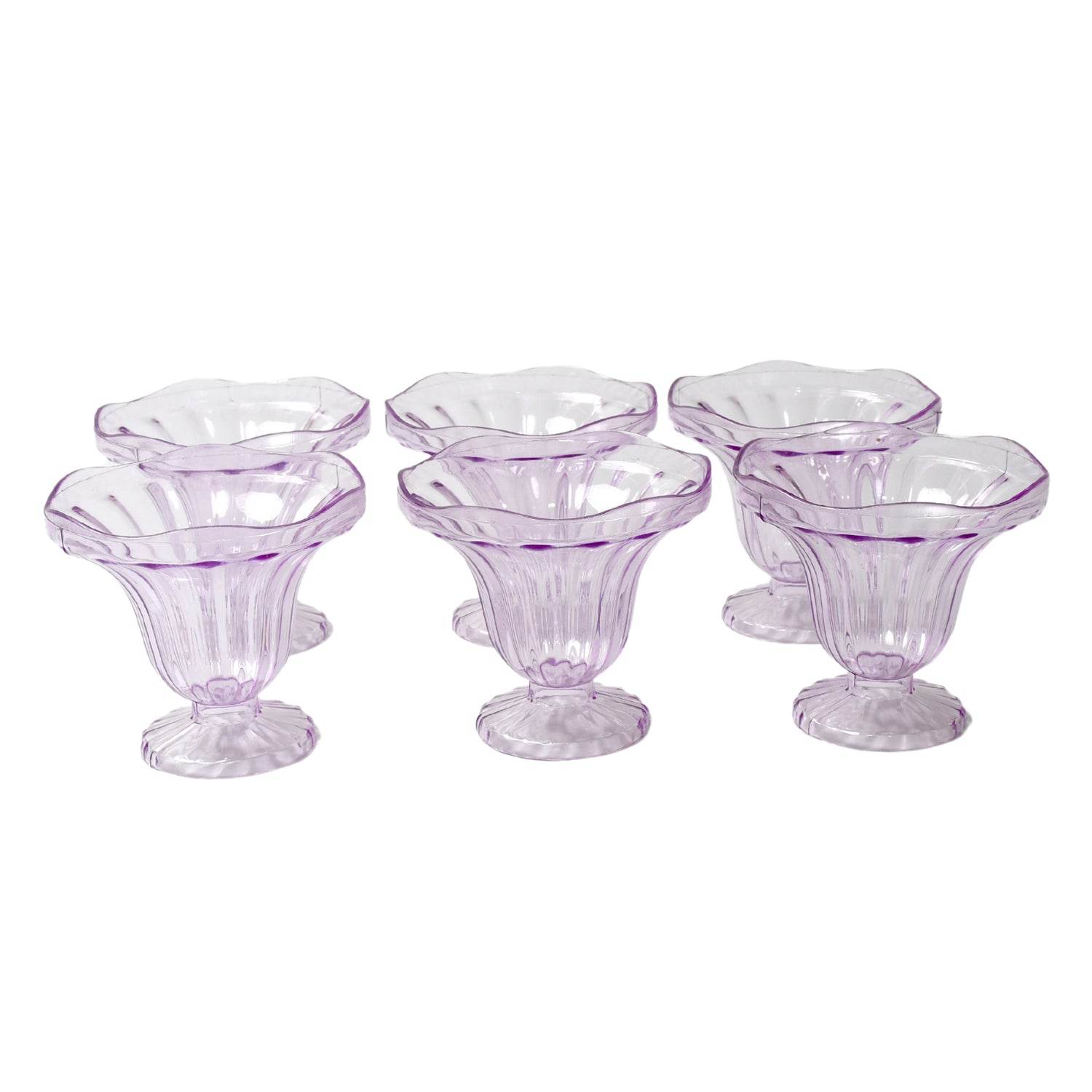 Crystal Plastic Ice-Cream Bowl, Home & Kitchen Serving Platter or Dessert Cup for Sundae, Sweets, Snacks, Fruit, Pudding, Nuts or Dip, Serving Bowls (Crystal Cups, Set of 6) - infinityexculsivestore.com