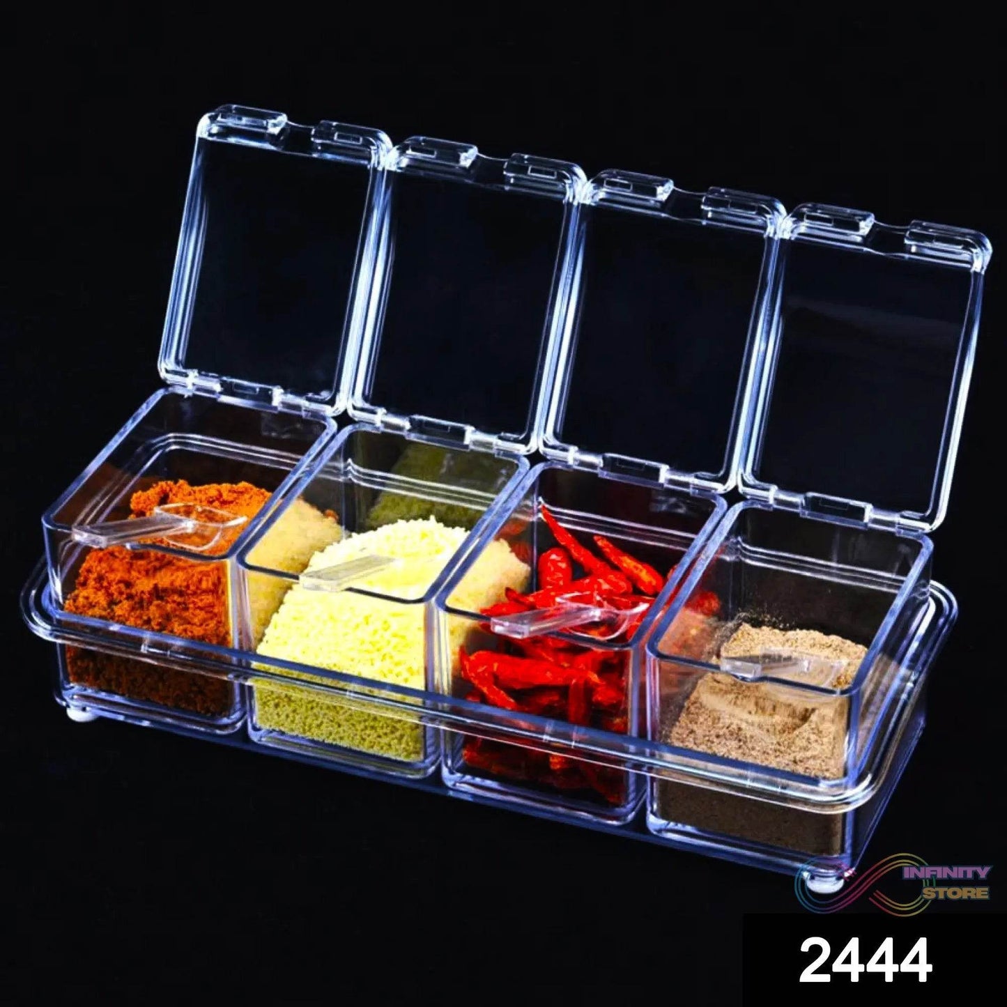Crystal Seasoning Acrylic Box Pepper Salt Spice Rack - infinityexculsivestore.com