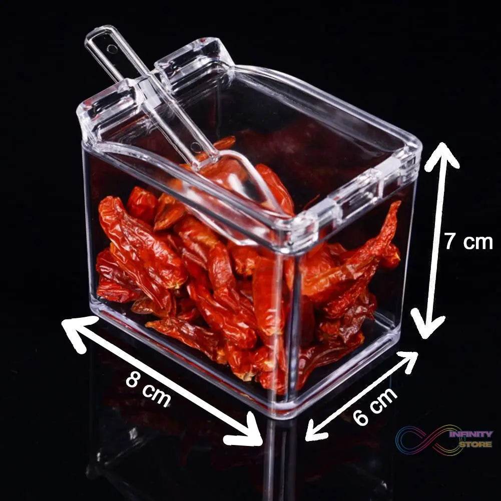 Crystal Seasoning Acrylic Box Pepper Salt Spice Rack - infinityexculsivestore.com