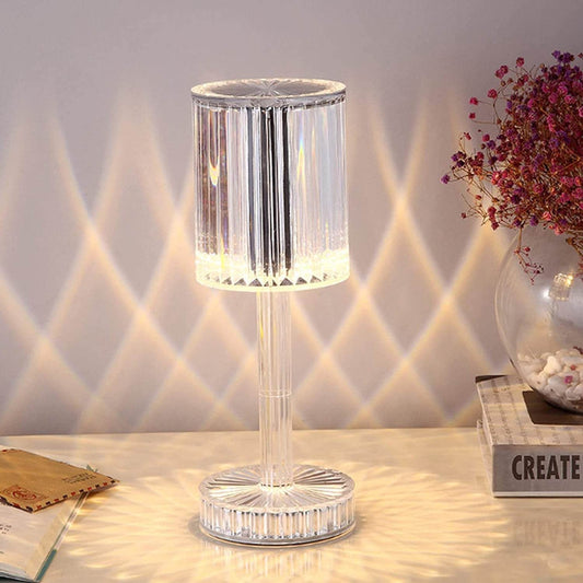 Crystal Table Lamp , Touch Control Atmosphere Nightstand Lamp With USB Charging Line - infinityexculsivestore.com