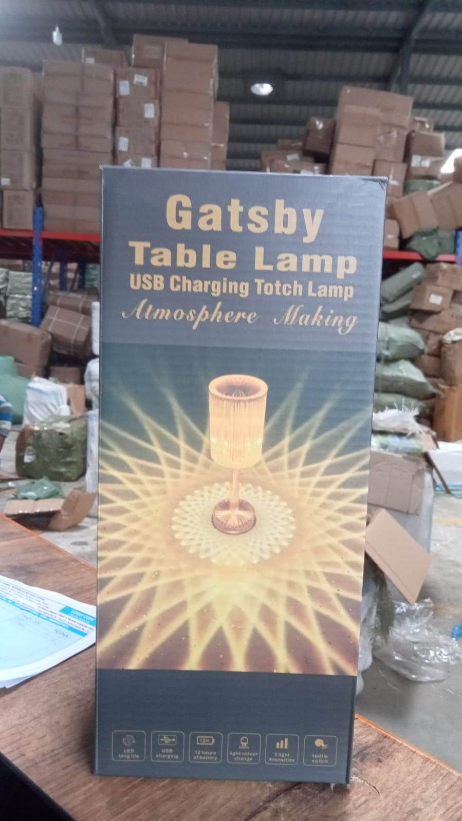Crystal Table Lamp , Touch Control Atmosphere Nightstand Lamp With USB Charging Line - infinityexculsivestore.com