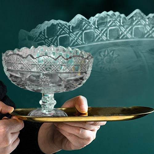 Crystal Touch Beautiful Decorative Designer Fruit Glass Bowl - infinityexculsivestore.com