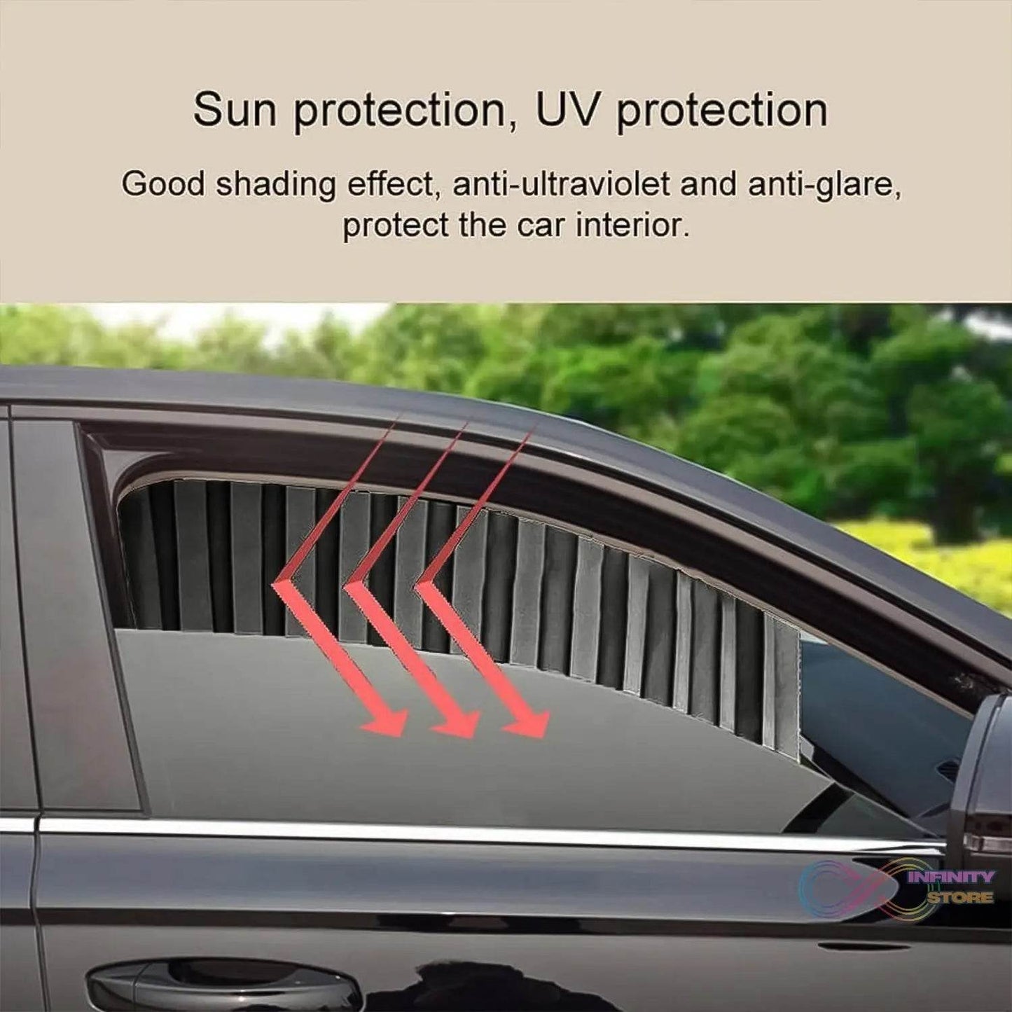 Curtain for Car Window | Heat & Sunshade Protection (4 Pcs With Curtain Hook & Adhesive Tap Set)q - infinityexculsivestore.com