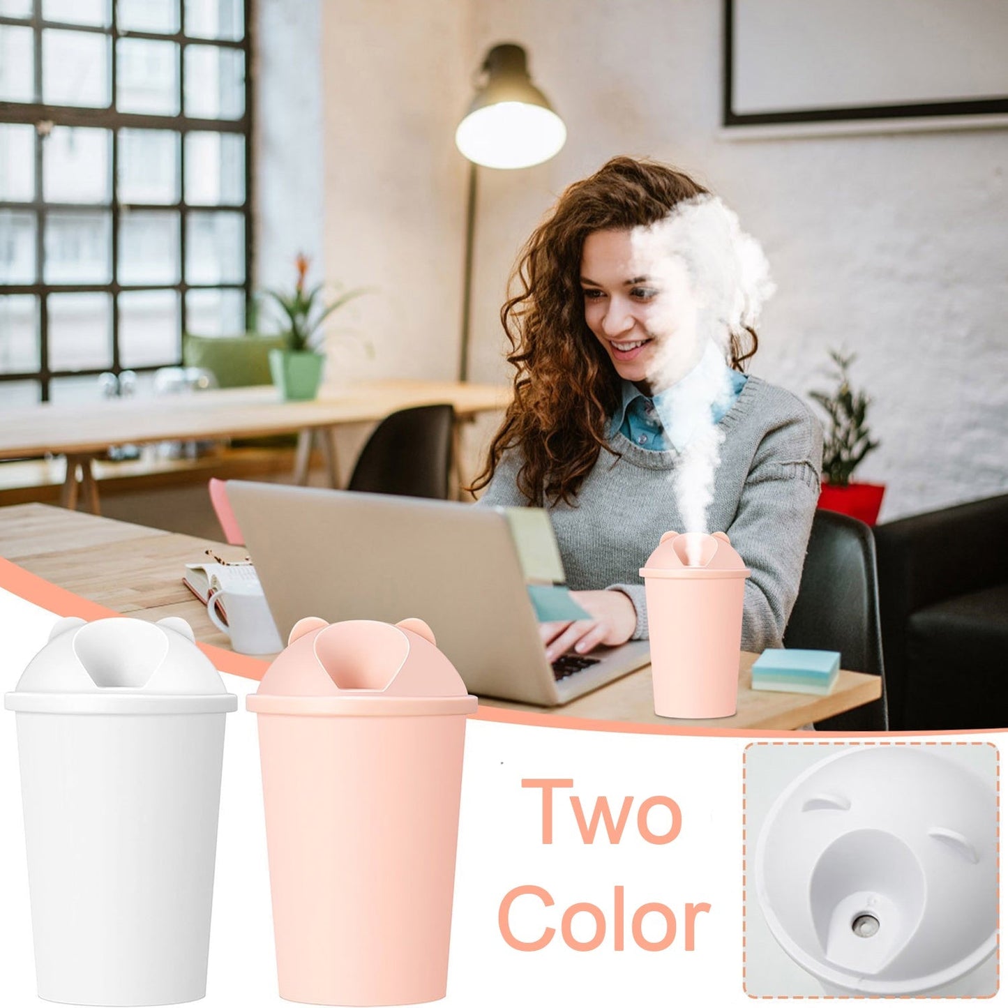 Cute Bear Shape USB Humidifiers Cup (1 Pc / Multicolor Light) - infinityexculsivestore.com