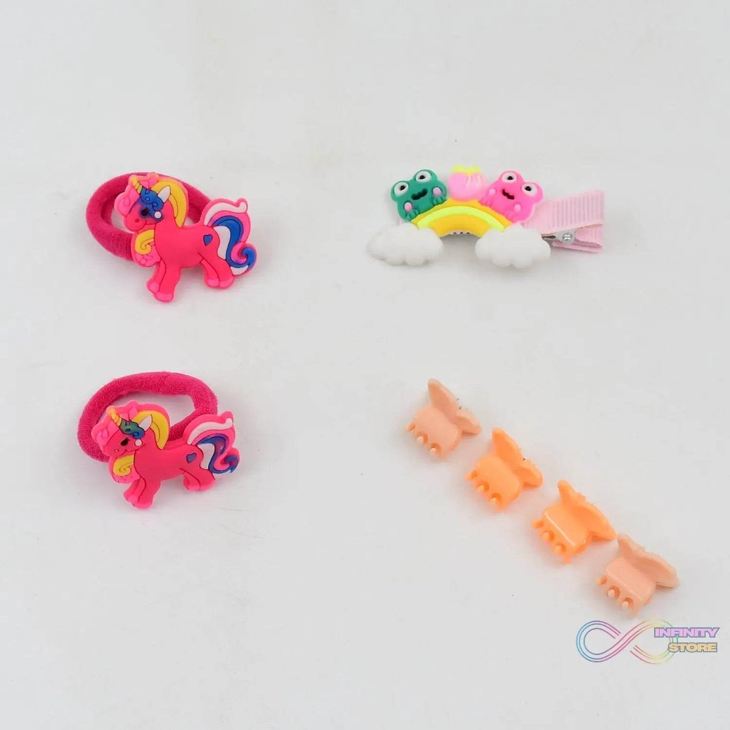 Cute Cartoon Plush Hairpin Set (7 Pcs Set / Mix Colour) - infinityexculsivestore.com
