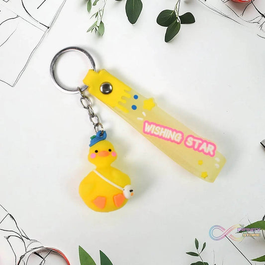 Cute Cartoon Silicone 3D Key Chain with Metal Hook & Strap (Pack of 1) - infinityexculsivestore.com