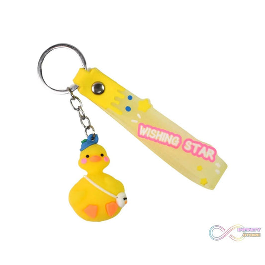 Cute Cartoon Silicone 3D Key Chain with Metal Hook & Strap (Pack of 1) - infinityexculsivestore.com