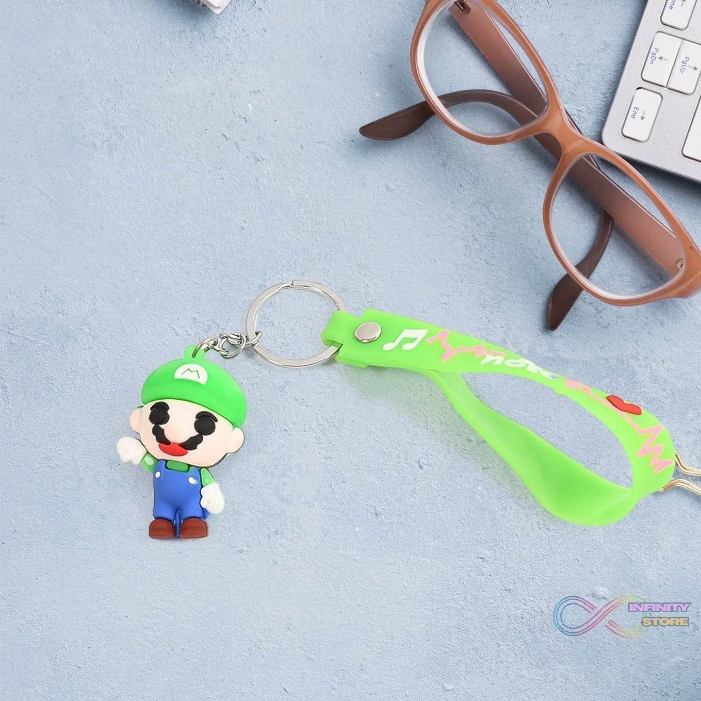 Cute Cartoon Silicone 3D Key Chain with Metal Hook & Strap (Pack of 1) - infinityexculsivestore.com