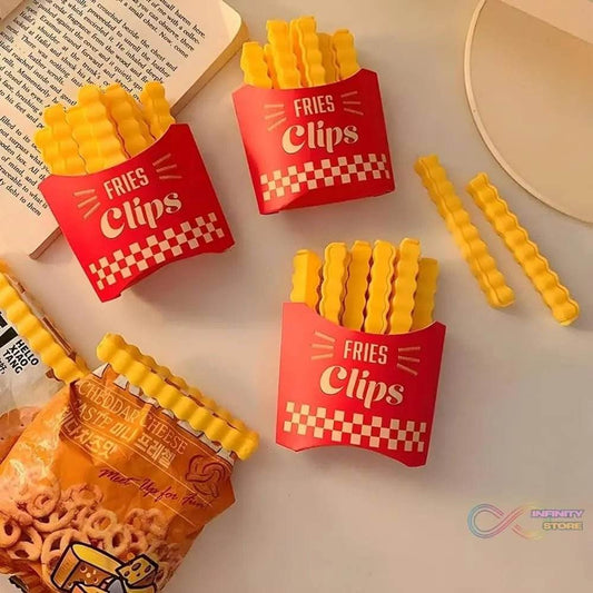 Cute French-Fries-Shaped Bag Clips With in a Magnetic Box (12 Pcs Set) - infinityexculsivestore.com