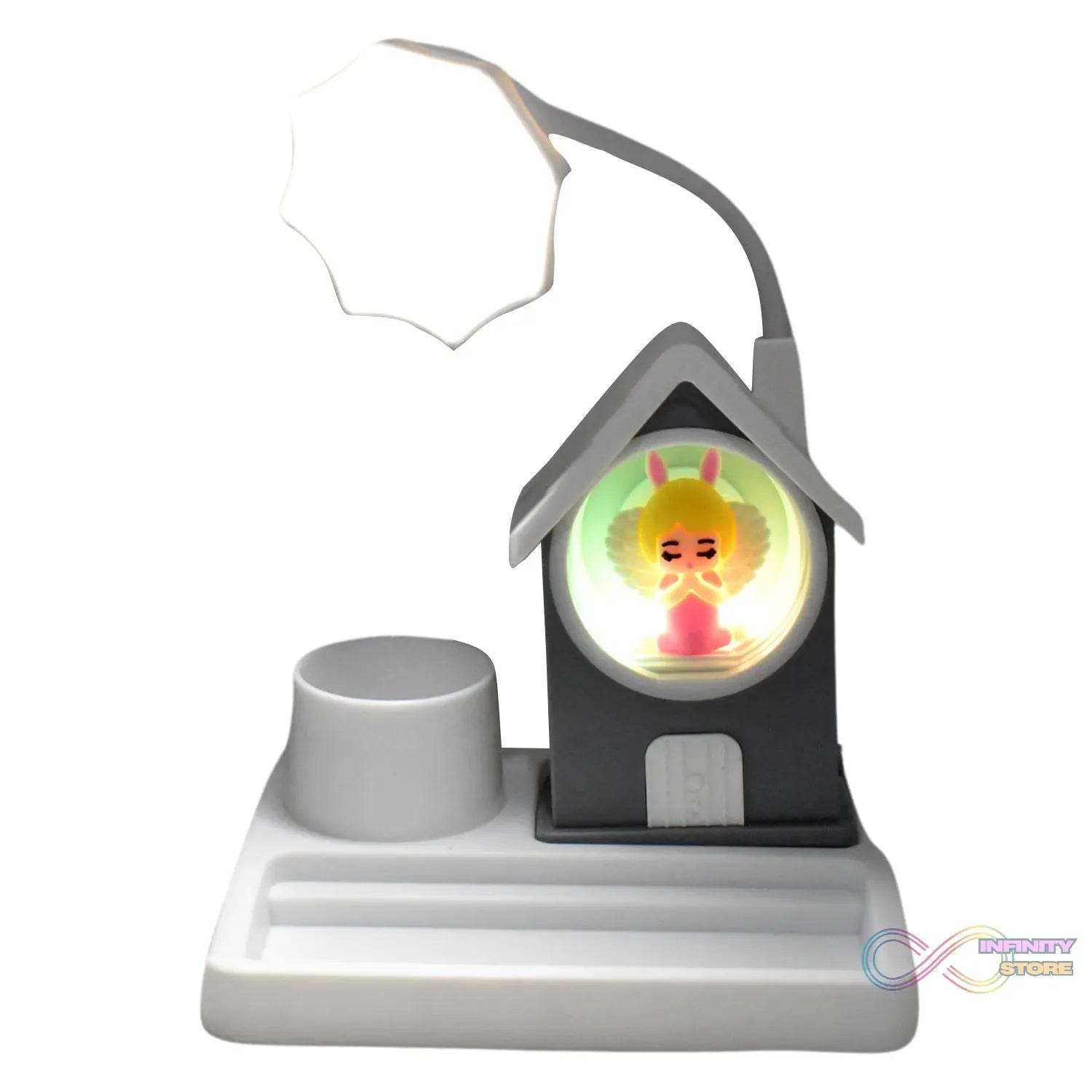 Cute Lovely Cartoon & Home Design With Plastic Base LED Desk Light, Multi Color Changes (1 Pc) - infinityexculsivestore.com