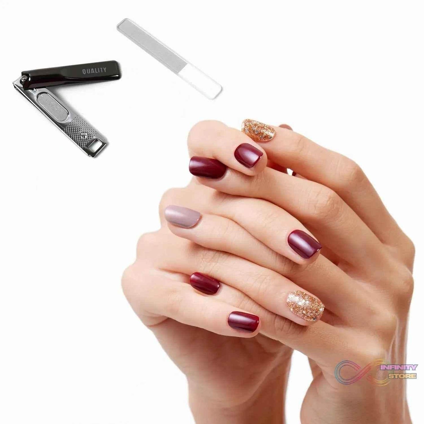Cute Nail Clipper with Nail Catcher, Nail File - Stainless Steel (1 Pc) - infinityexculsivestore.com