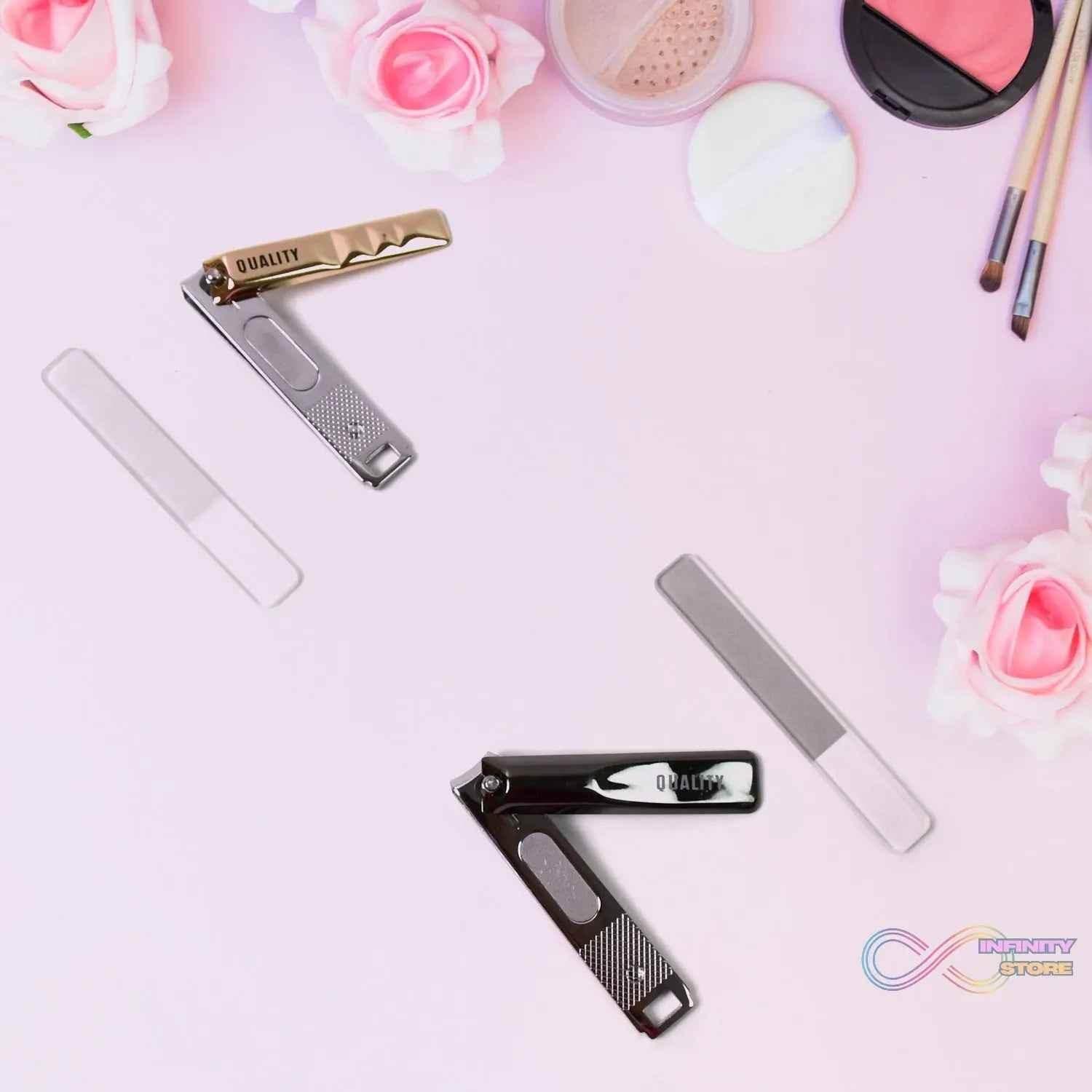Cute Nail Clipper with Nail Catcher, Nail File - Stainless Steel (1 Pc) - infinityexculsivestore.com