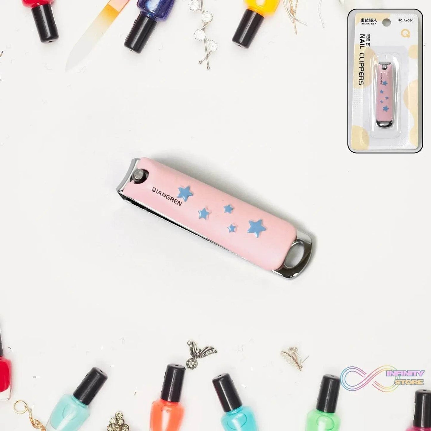 Cute Nail Clipper with Nail Catcher, Nail File - Stainless Steel (1 Pc) - infinityexculsivestore.com