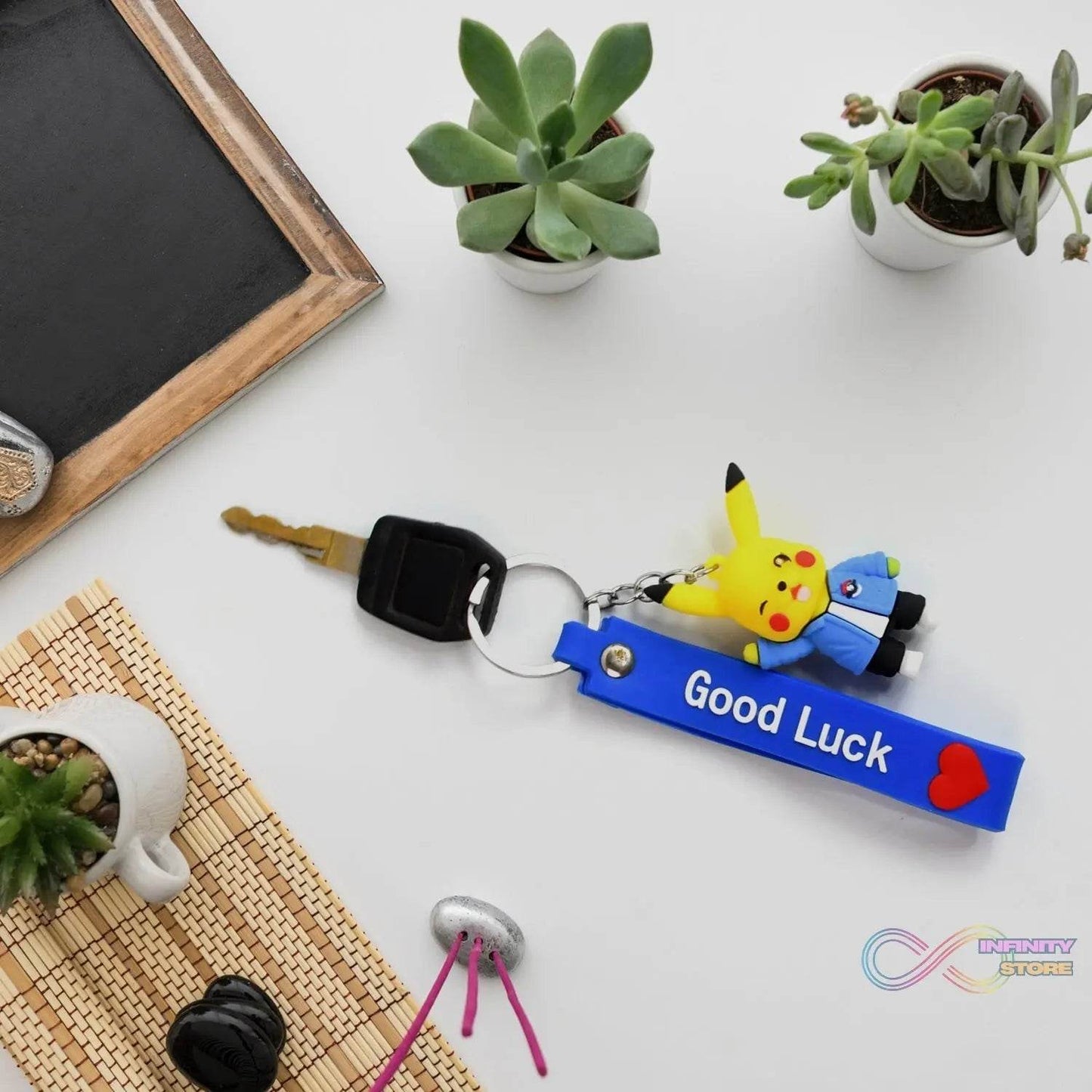 Cute Silicone 3D Key Chain with Metal Hook & Strap (Pack of 1) - infinityexculsivestore.com