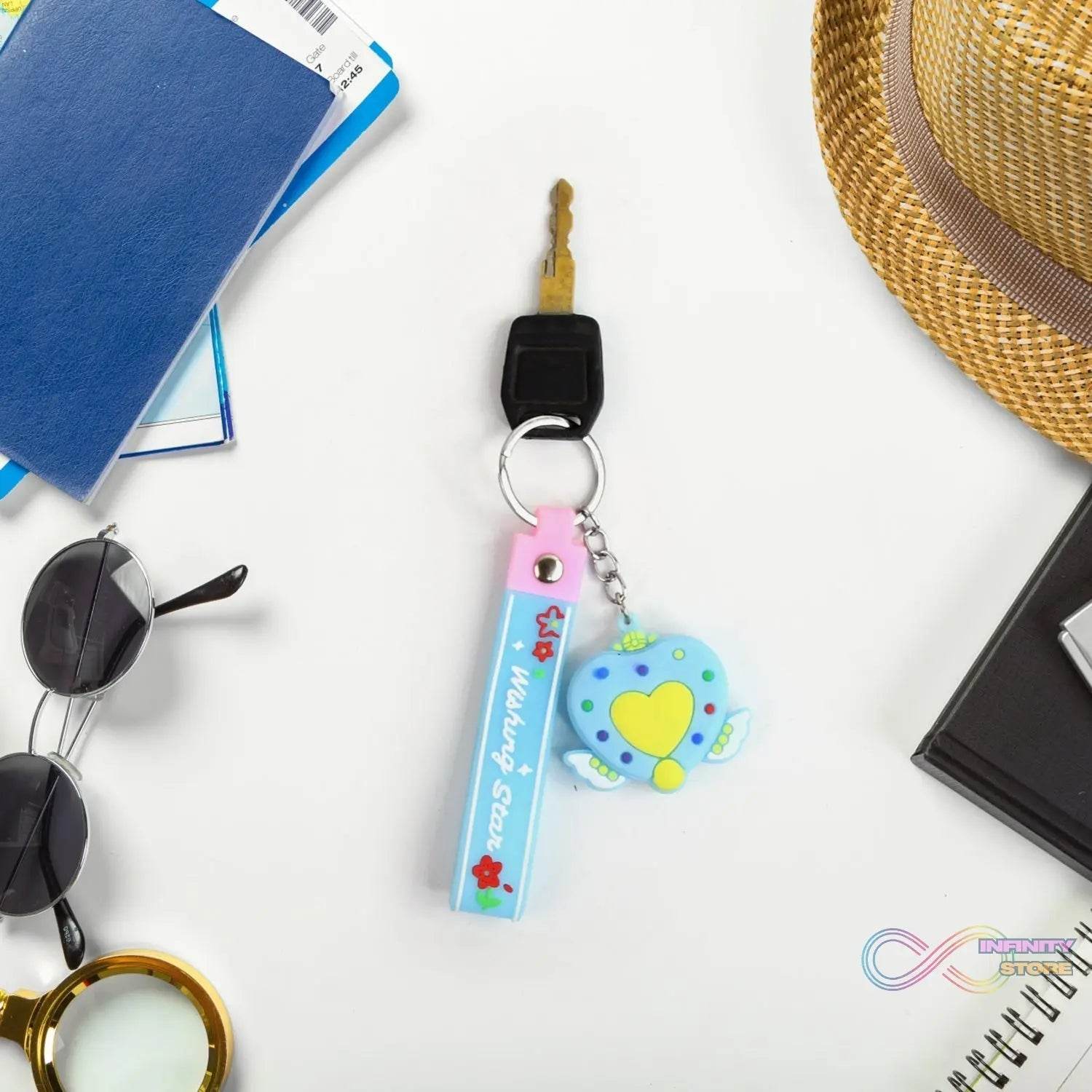 Cute Silicone 3D Key Chain with Metal Hook & Strap (Pack of 1) - infinityexculsivestore.com