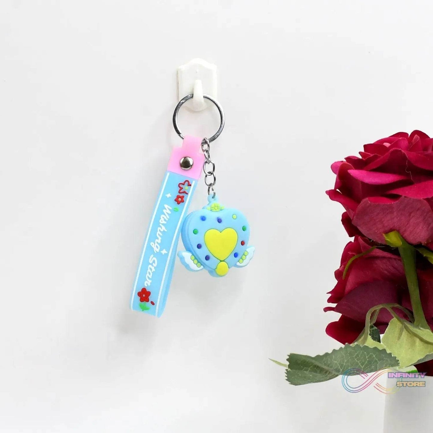 Cute Silicone 3D Key Chain with Metal Hook & Strap (Pack of 1) - infinityexculsivestore.com