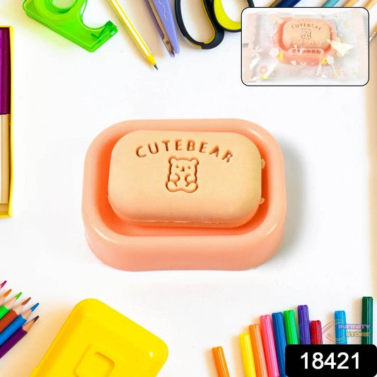 Cute Soap Shaped Erasers With Plastic Case (1 Pc / With Case) - infinityexculsivestore.com