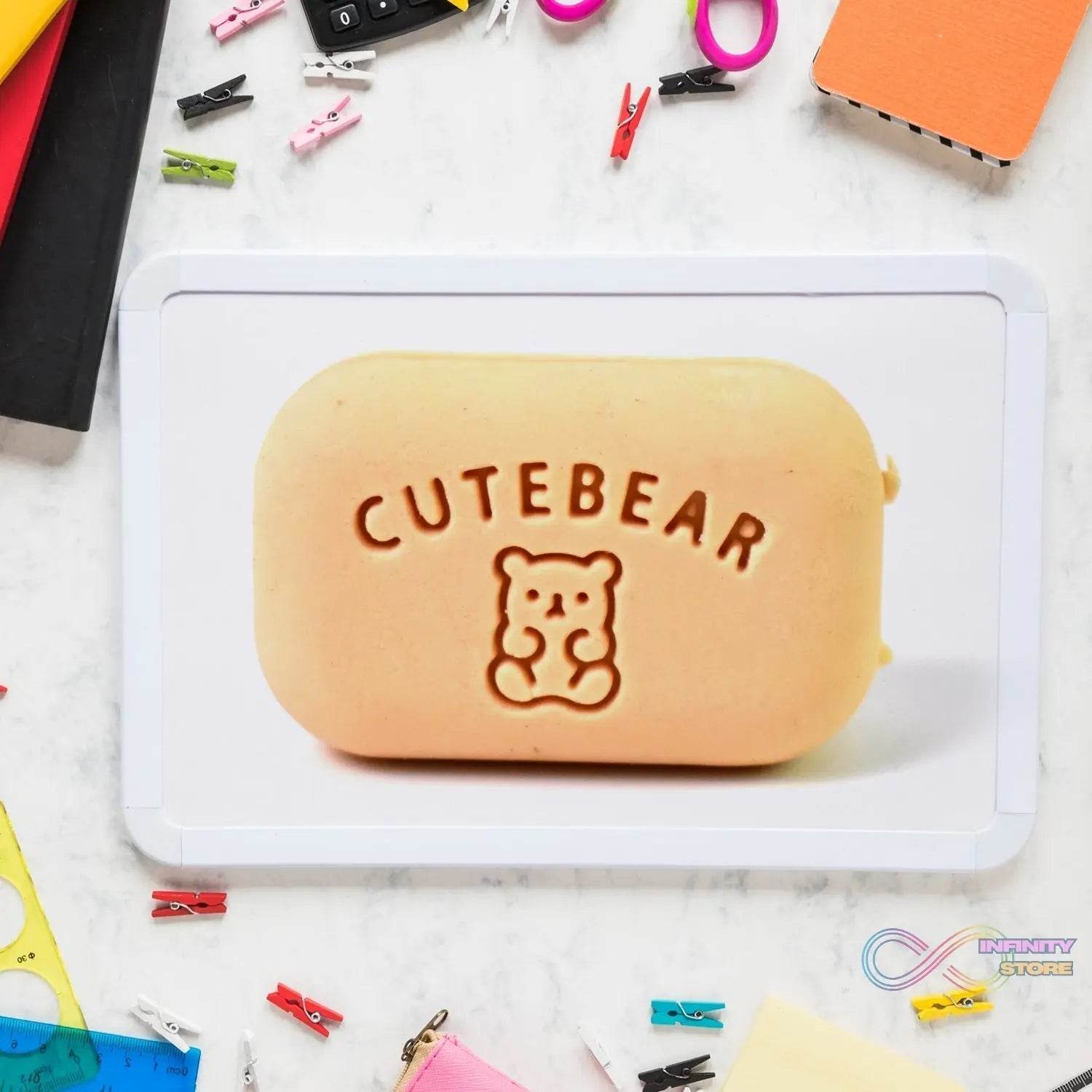Cute Soap Shaped Erasers With Plastic Case (1 Pc / With Case) - infinityexculsivestore.com