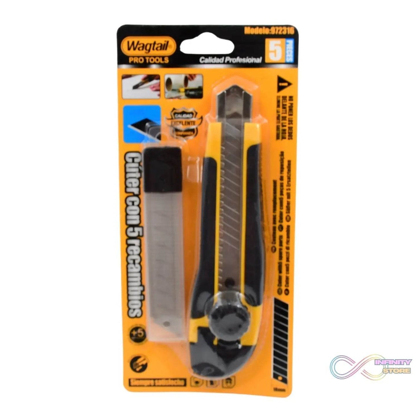 Cutter Knife Set with 4 Replacement Blades (1 Set) - infinityexculsivestore.com