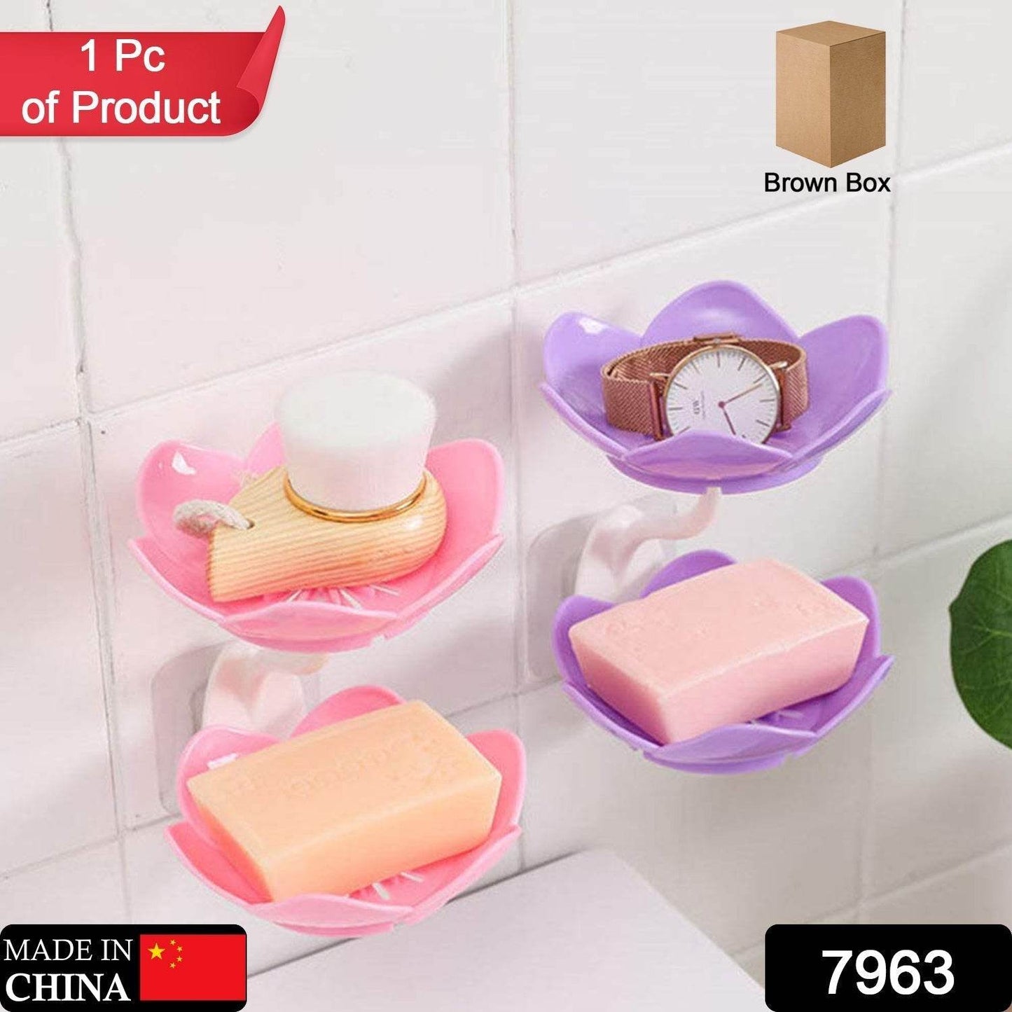 Dabble Layer Flower Self Draining Soap Dish Holder, Bathroom Shower Soap Holder Dish Storage Plate Tray for Bathroom, Kitchen, Bathtub - infinityexculsivestore.com