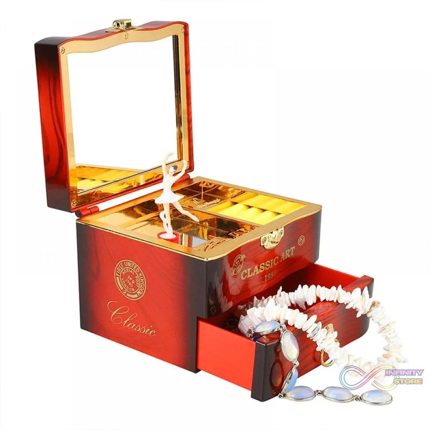 Dancer Ballerina Piano Music Box Hand Crank Music Plastic Box Gift (1 Pc) - infinityexculsivestore.com