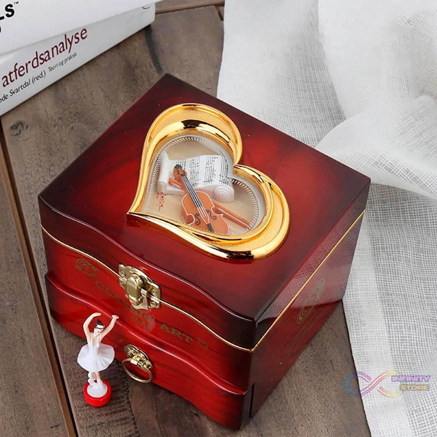 Dancer Ballerina Piano Music Box Hand Crank Music Plastic Box Gift (1 Pc) - infinityexculsivestore.com