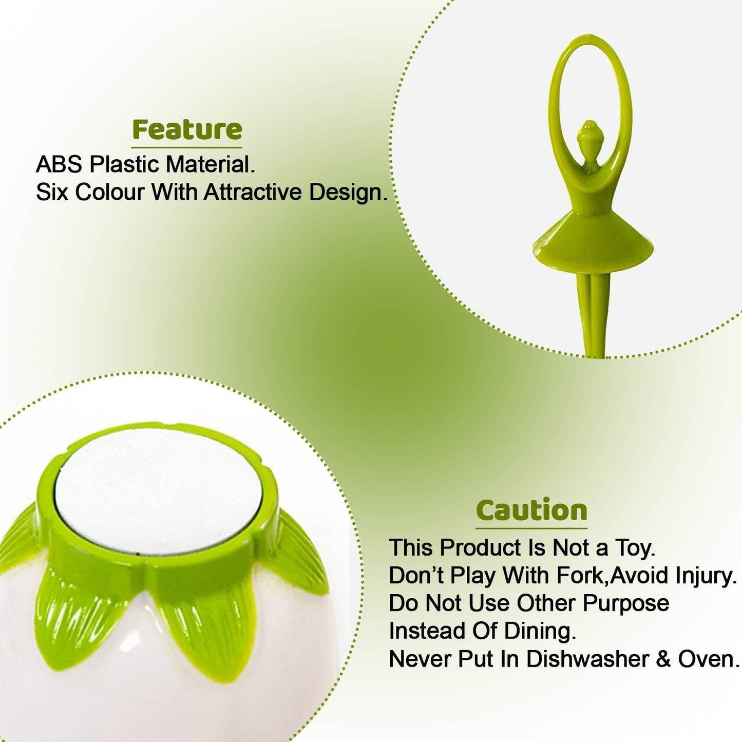 Dancing Doll Fruit Fork Cutlery Set with Stand Set of 6. - infinityexculsivestore.com