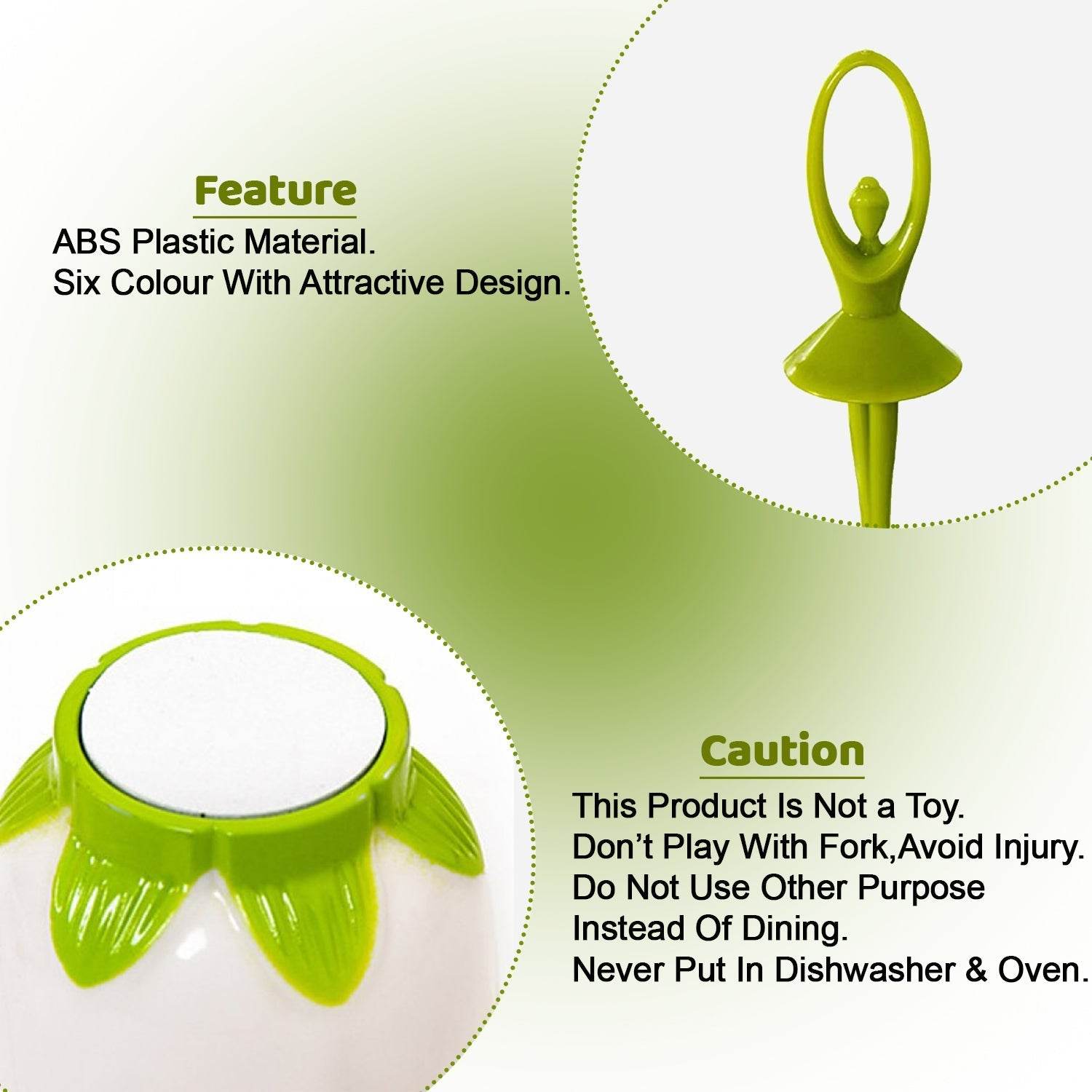 Dancing Doll Fruit Fork Cutlery Set with Stand Set of 6. - infinityexculsivestore.com