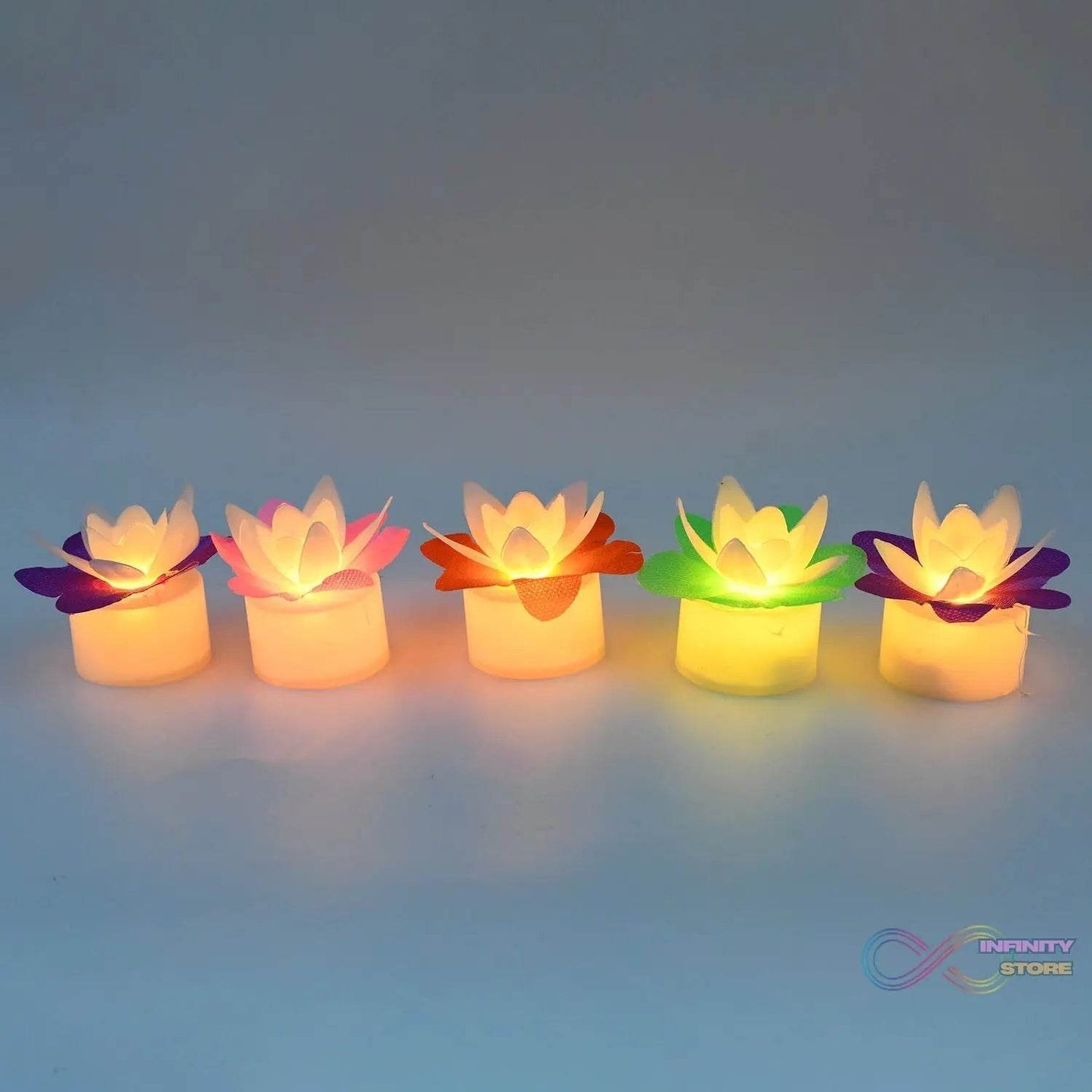 Decoration Candles/Led Diwali Decor Lotus Flower Candle (5 Pc) - infinityexculsivestore.com