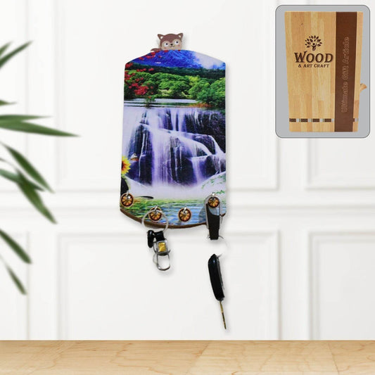 Decorative Wooden Vertical Scenery with Hooks for Wall Hanging - infinityexculsivestore.com