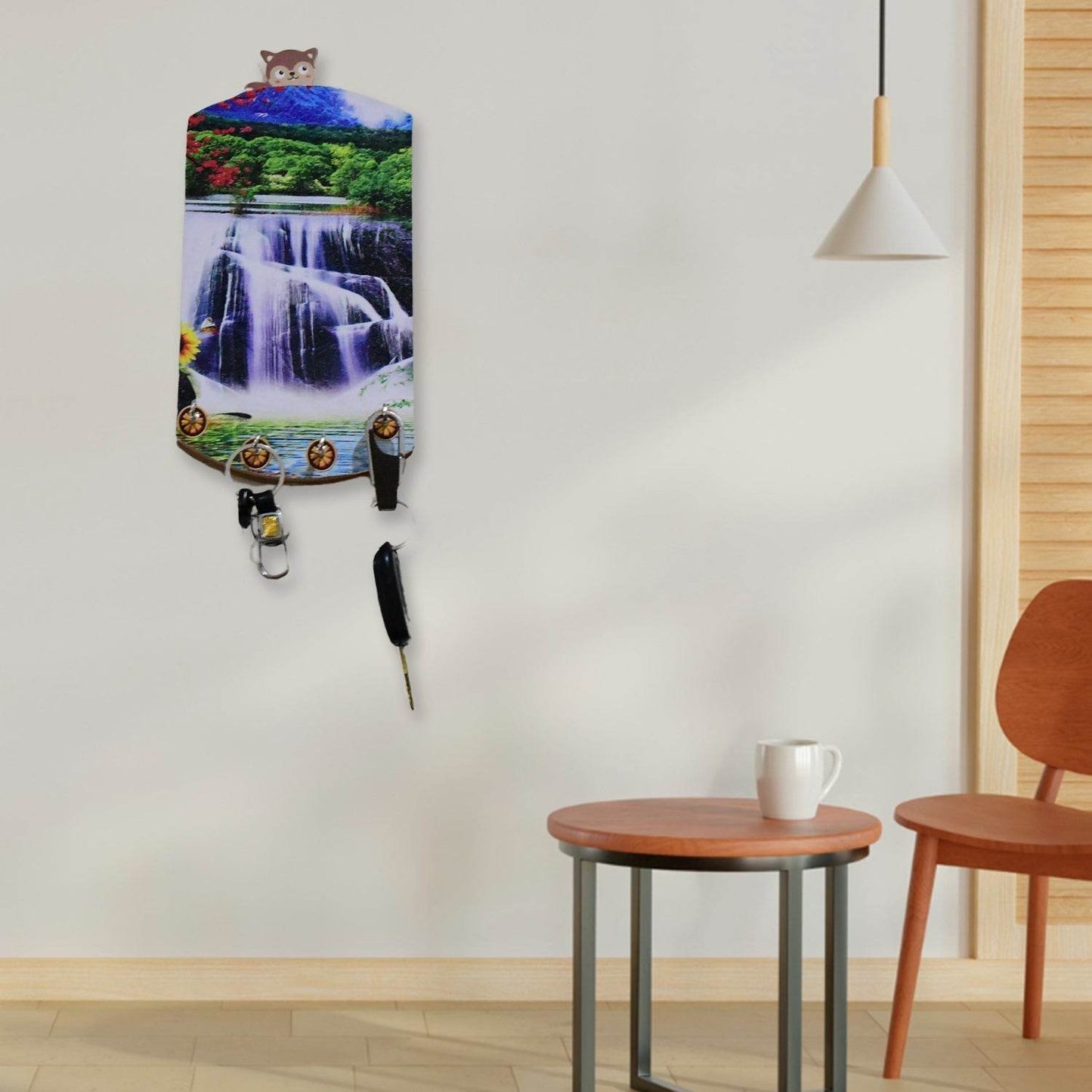 Decorative Wooden Vertical Scenery with Hooks for Wall Hanging - infinityexculsivestore.com