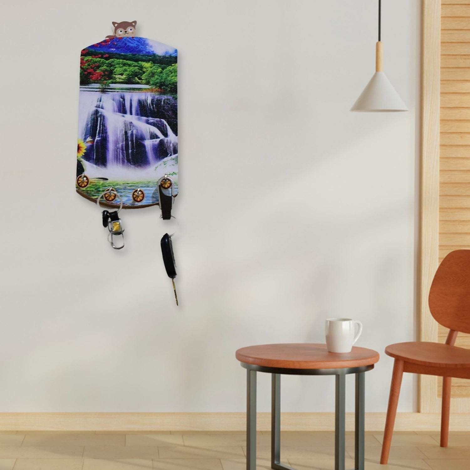 Decorative Wooden Vertical Scenery with Hooks for Wall Hanging - infinityexculsivestore.com