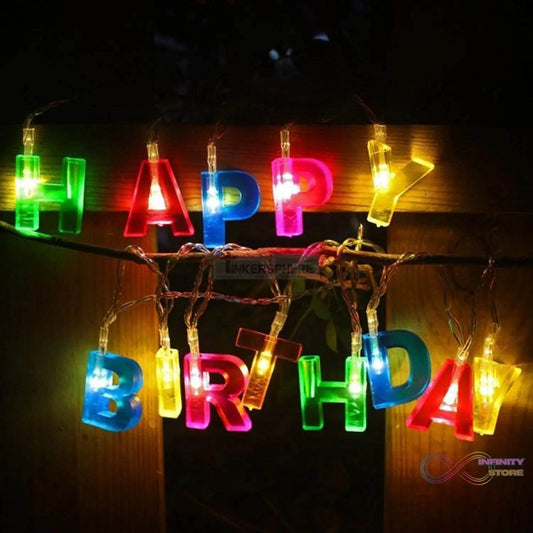 Decoratives Plastic Happy Birthday 13 LED Letter Battery Operated String Lights, Outdoor String Lights (Multicolour) - infinityexculsivestore.com