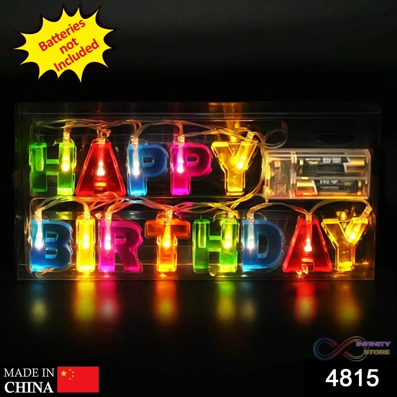 Decoratives Plastic Happy Birthday 13 LED Letter Battery Operated String Lights, Outdoor String Lights (Multicolour) - infinityexculsivestore.com