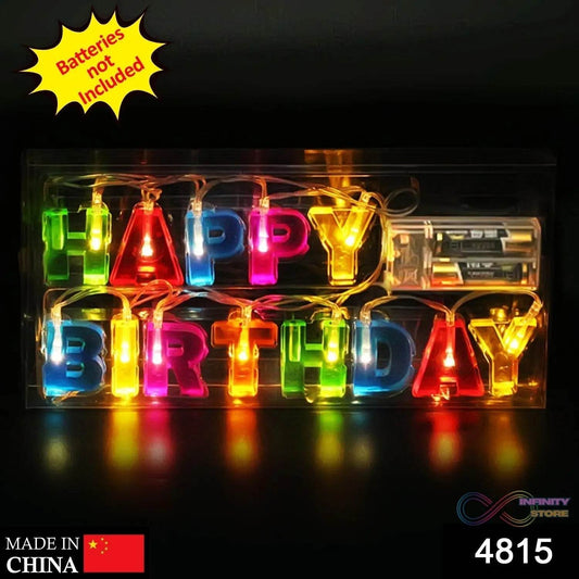 Decoratives Plastic Happy Birthday 13 LED Letter Battery Operated String Lights, Outdoor String Lights (Multicolour) - infinityexculsivestore.com