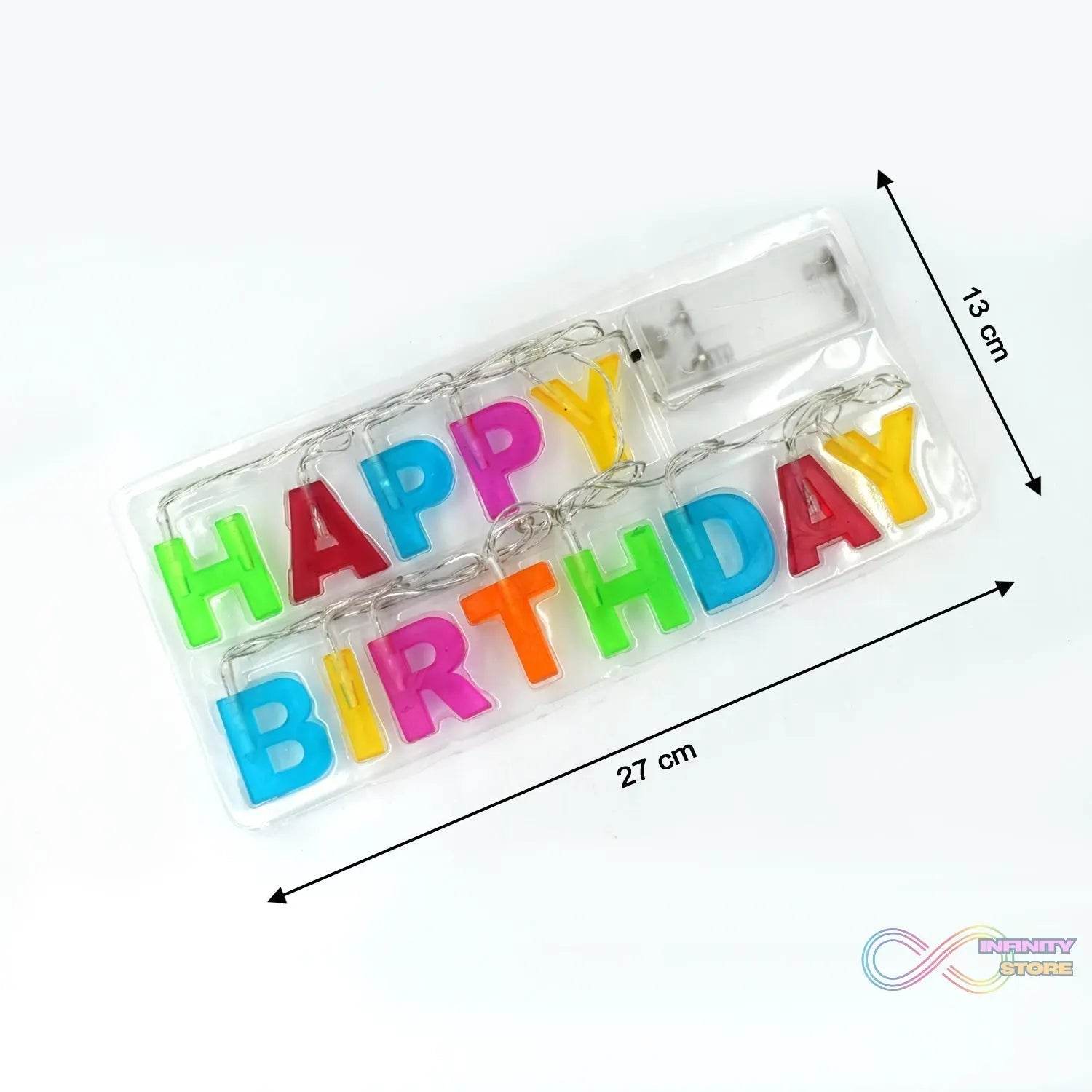 Decoratives Plastic Happy Birthday 13 LED Letter Battery Operated String Lights, Outdoor String Lights (Multicolour) - infinityexculsivestore.com