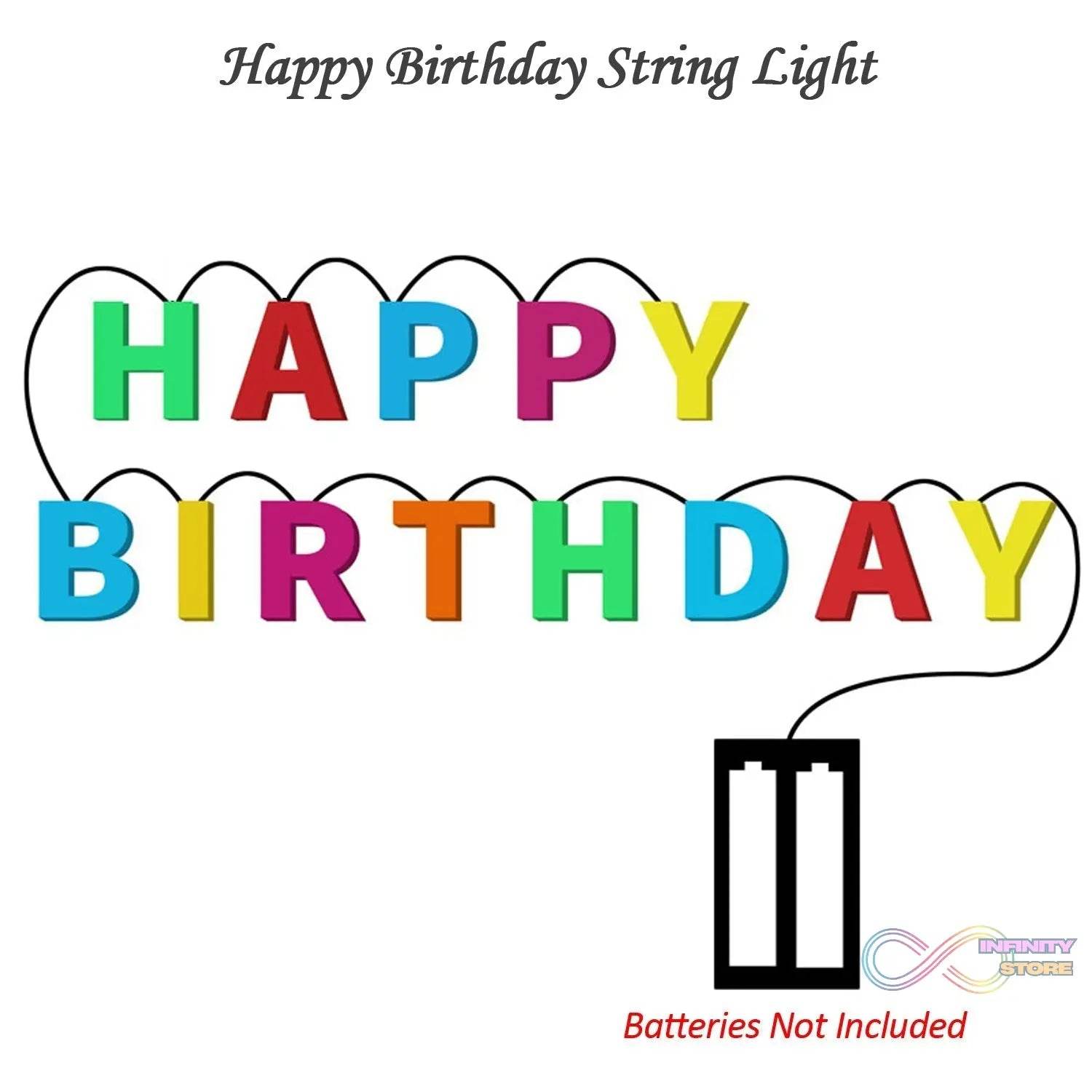 Decoratives Plastic Happy Birthday 13 LED Letter Battery Operated String Lights, Outdoor String Lights (Multicolour) - infinityexculsivestore.com