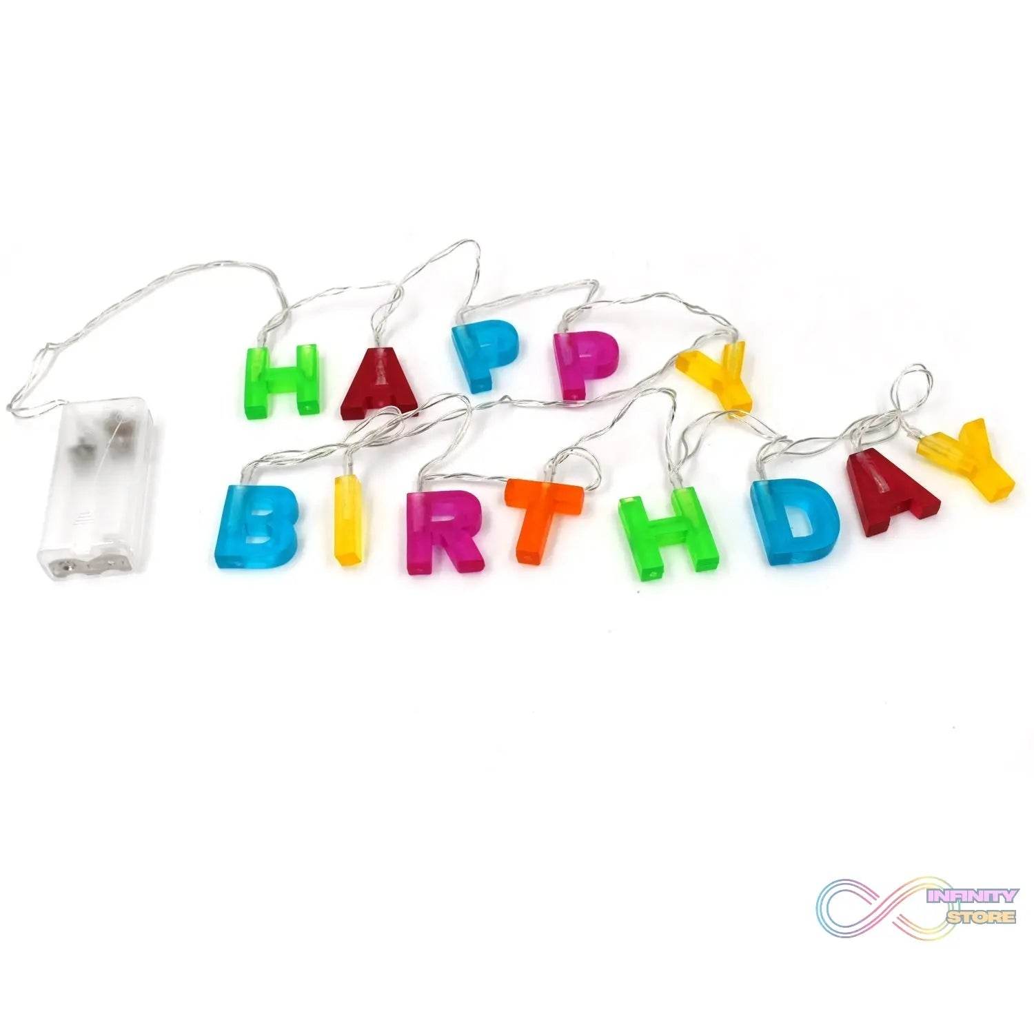 Decoratives Plastic Happy Birthday 13 LED Letter Battery Operated String Lights, Outdoor String Lights (Multicolour) - infinityexculsivestore.com