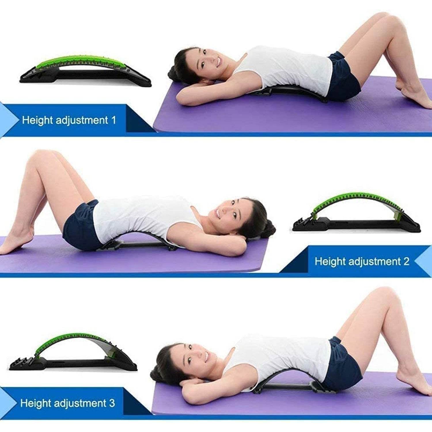Back Pain Relief Device Back Stretcher, Spinal Curve Back Relaxation Device, Multi-Level Lumbar Region Back Support For Lower & Upper Muscle Pain Relief, Back Massager For Bed Chair & Car (1 Pc) - infinityexculsivestore.com