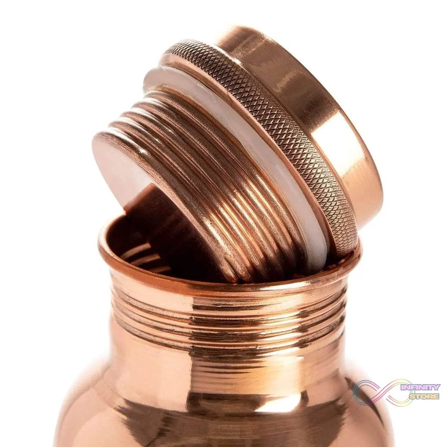 Diamond Cut Copper Water Bottle 2 Glasses with Gift Box (3 Pcs Set) - infinityexculsivestore.com
