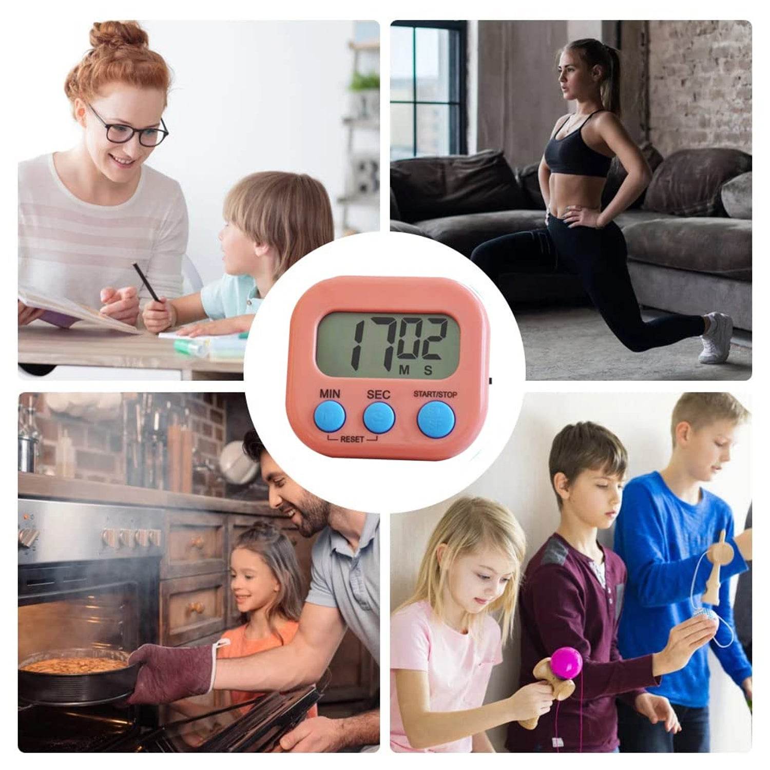 Digital Kitchen Timer Clear Big Digits 0-99 Min for Cooking Office Clock - infinityexculsivestore.com