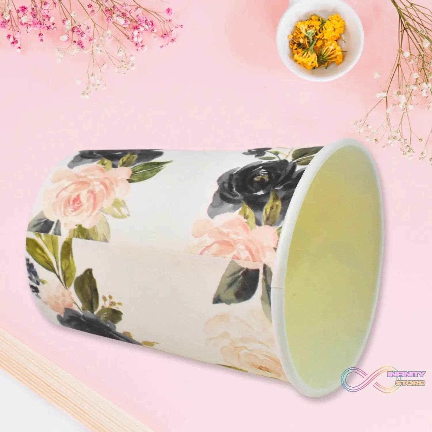Disposable Paper Cups, Disposable Tea, Coffee Cups (10 Pcs Set / Mix Color & Design) - infinityexculsivestore.com