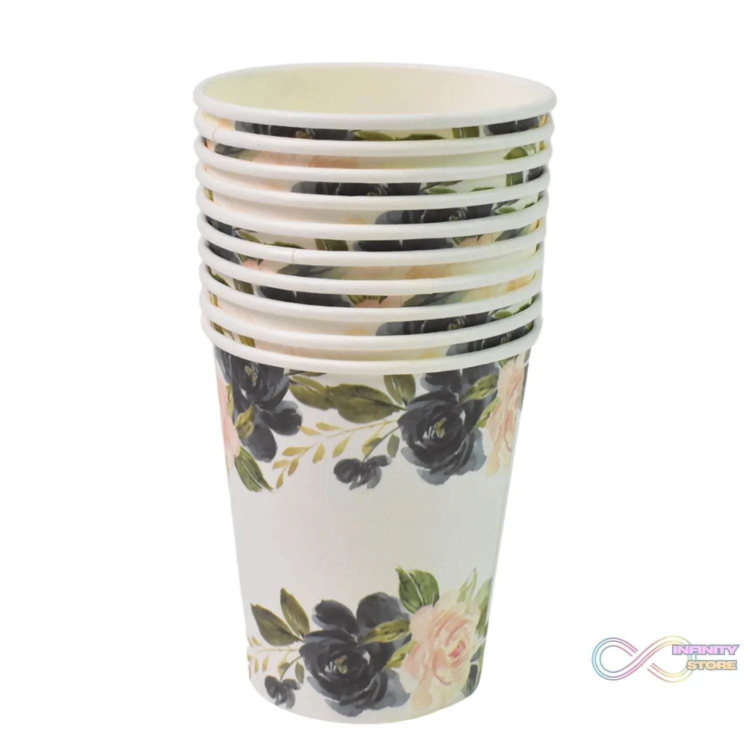 Disposable Paper Cups, Disposable Tea, Coffee Cups (10 Pcs Set / Mix Color & Design) - infinityexculsivestore.com