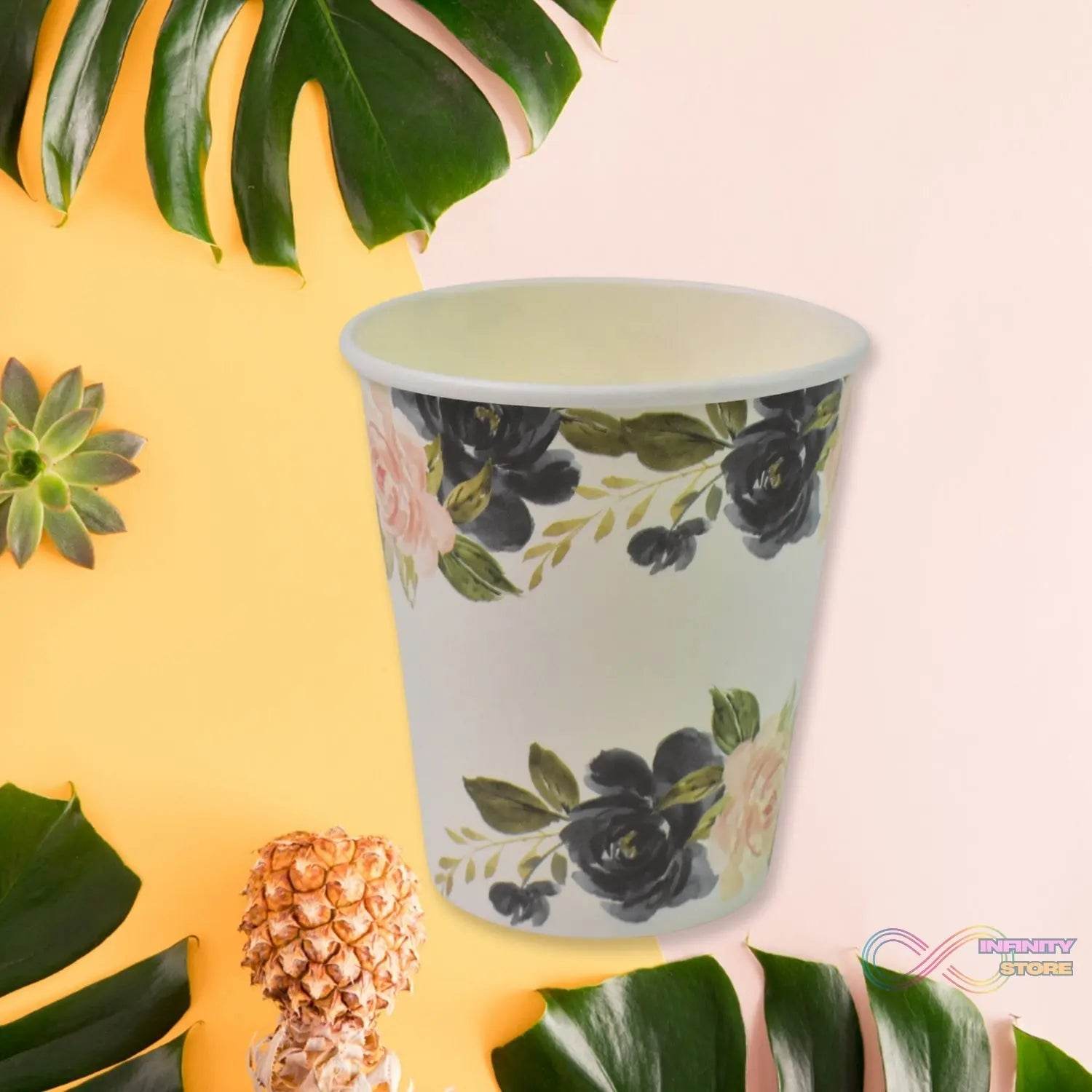 Disposable Paper Cups, Disposable Tea, Coffee Cups (10 Pcs Set / Mix Color & Design) - infinityexculsivestore.com