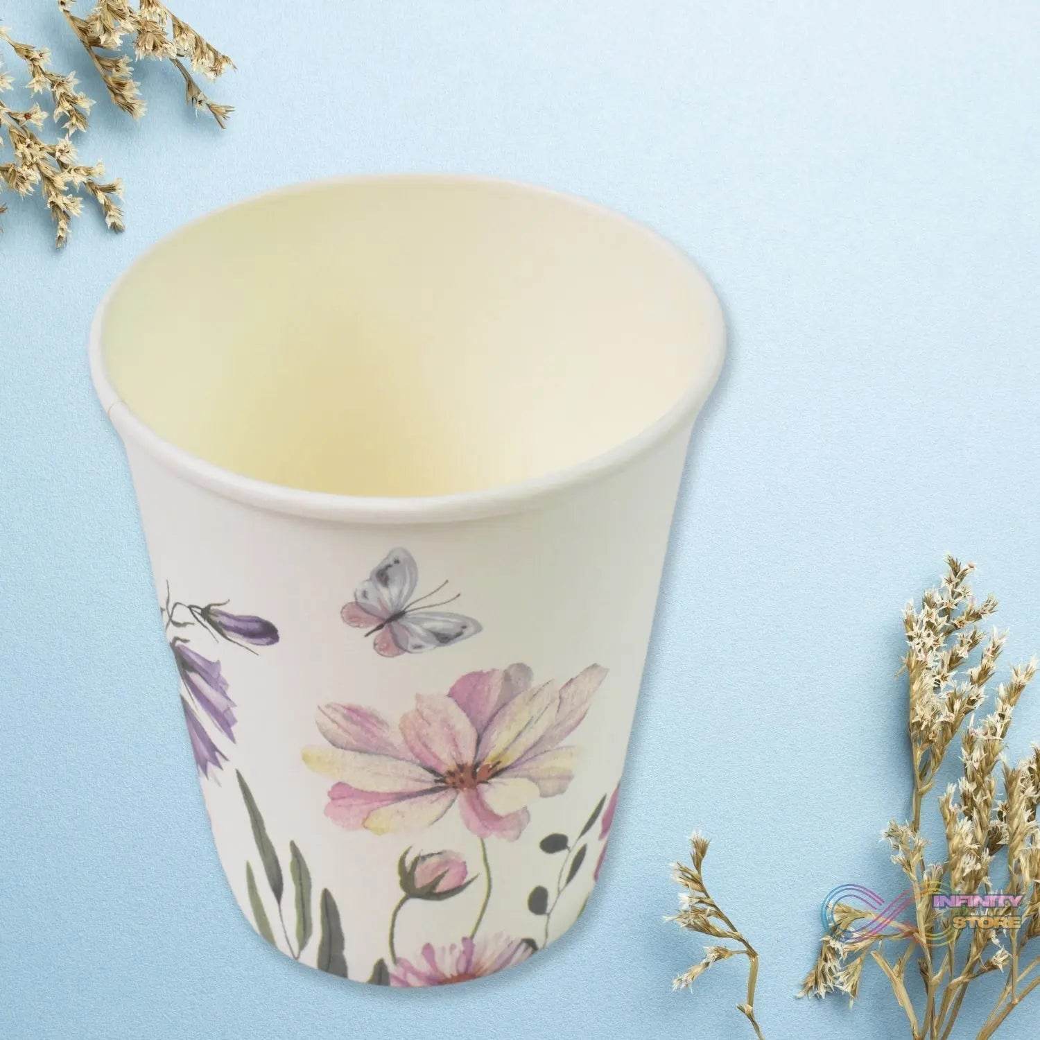 Disposable Paper Cups, Disposable Tea, Coffee Cups (24 Pcs Set / Mix Color & Design) - infinityexculsivestore.com