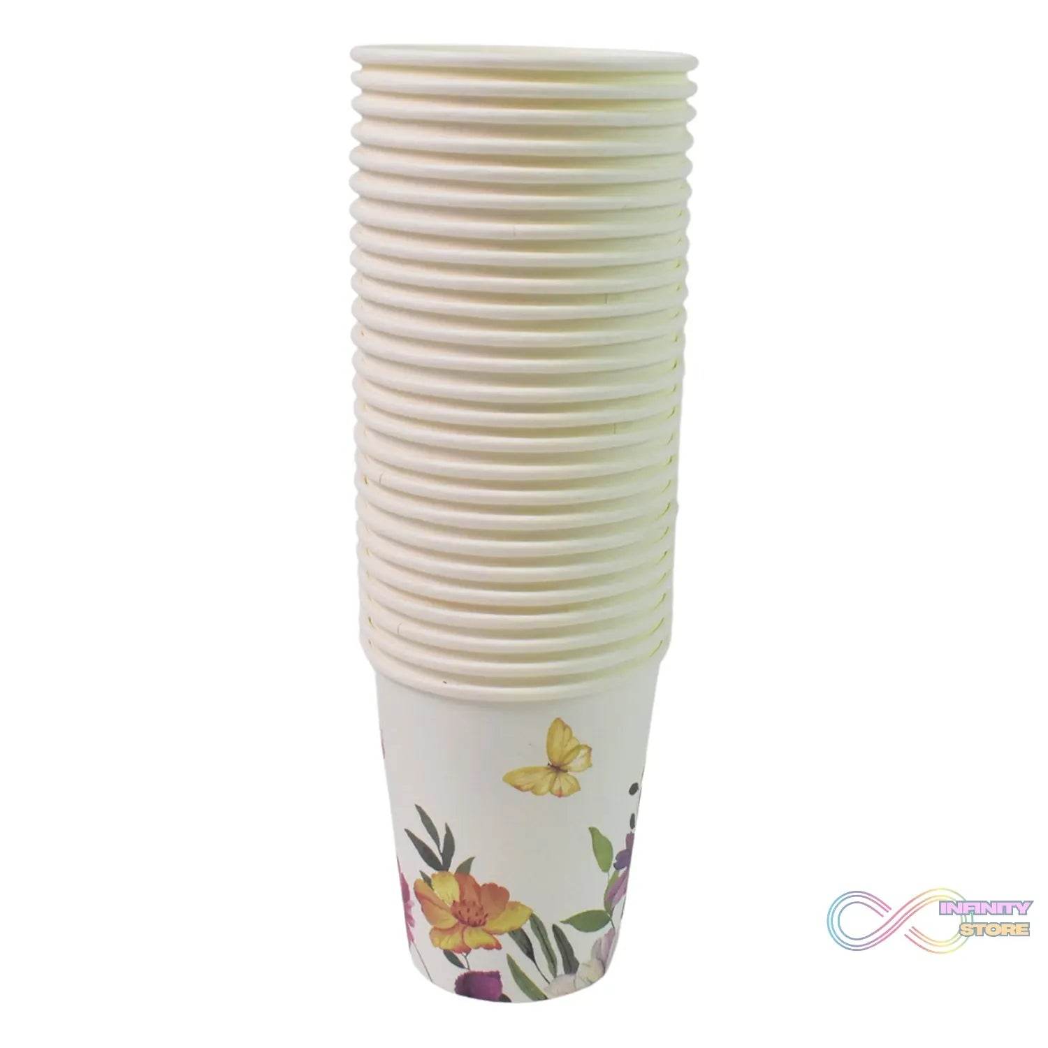 Disposable Paper Cups, Disposable Tea, Coffee Cups (24 Pcs Set / Mix Color & Design) - infinityexculsivestore.com
