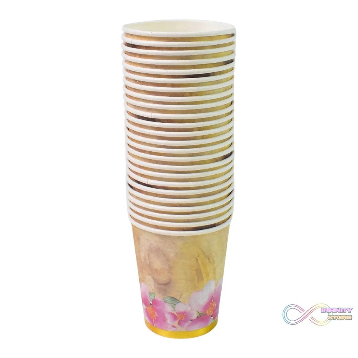 Disposable Paper Cups, Disposable Tea, Coffee Cups (24 Pcs Set / Mix Color & Design) - infinityexculsivestore.com
